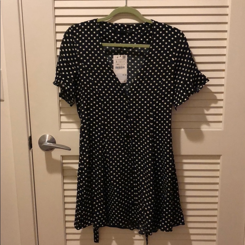 Zara black polka dot sun dress